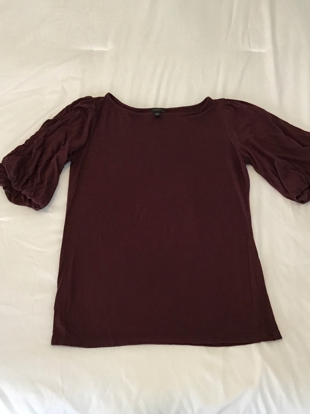 Ann Taylor Factory Short Sleeve Tee in Deep Burgundy